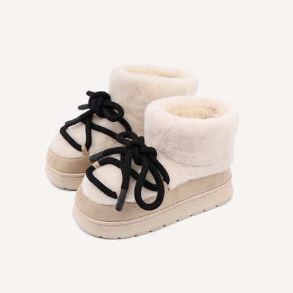 2024 Fashion Women's Winter Warm Snow Boots Toe Wrap Warm Cotton Slippers 5cm Padded Thickened Platform Ankle Boots Botas Mujer