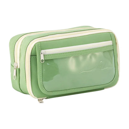 Panda New Nine Layer Large Capacity Transparent Pen Bag Cute Girl Junior High School Student Pencil Case Stationery Bag Storage