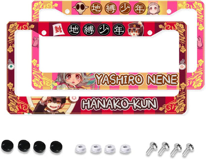 Anime License Plate Frame 2PCS Automotive Exterior Accessories Cover Car Decorative