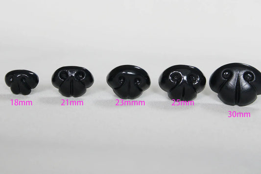 30pcs  15mm 18mm 20mm 22mm 25mm 30mm high quality  black plastic safety toy dog nose with hand press washer