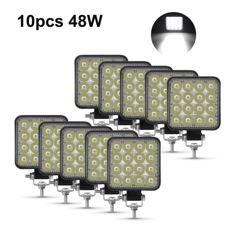 NLpearl 42W 48W Mini LED Work Light 12V 24V LED Light Bar Off Road Spotlight for Jeep Truck 4X4 Car SUV ATV Barra LED Headlights