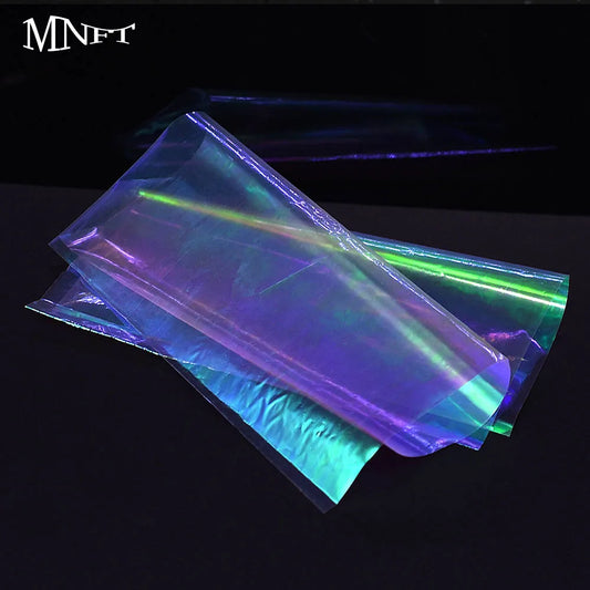 MNFT 2PCS Plastic Rainbow Fish Skin For Fly Tying Streamer Fly Tying Material