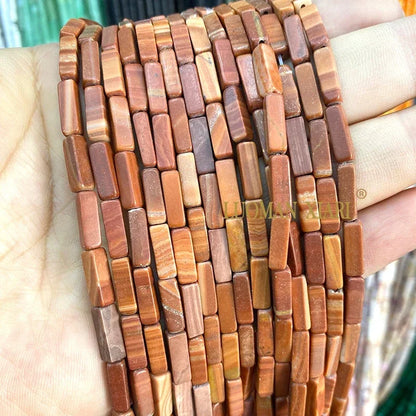 4x13mm Square Natural Stone Light Lavender Chalcedony Loose Spacer Beads for Jewelry Making Diy Bracelet Charms Accessories
