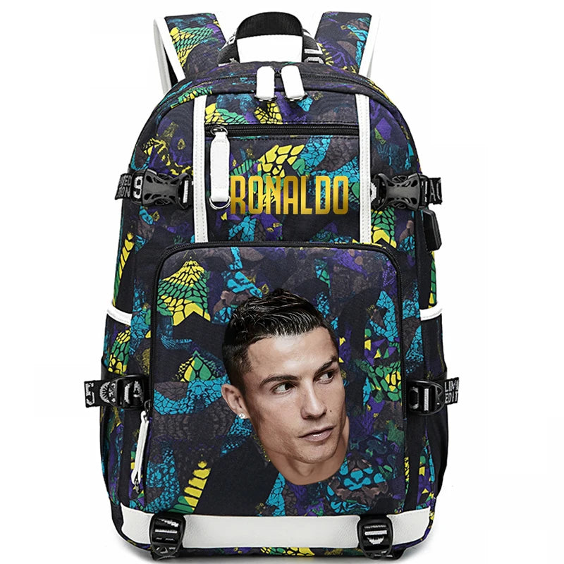 Ronaldo Print Student School Bag Children's Backpack Outdoor Travel Bag
