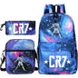 New 3pcs CR7 Backpacks Simple Style Lightweight Boys Girls School Bags Capacity Teens Laptop Backpack Women Men Travel Mochilas