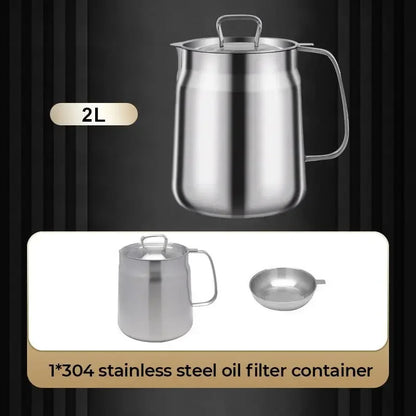 304 Stainless Steel Versatile Oil Filter Vessel Large Capacity with Filter Frying Basket Deep Fryer Separating Grease Separator