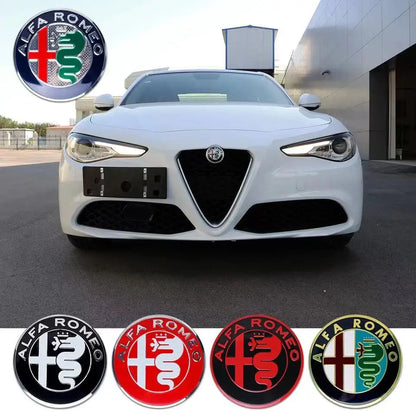 75mm Car Front Hood Rear Emblem Styling for Alfa Romeo Sportiva 156 Stelvio Giulia Giulietta Trunk Badge Sticker Logo Accessorie