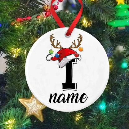 Personalized Christmas Ornament Custom Name Photo Prop Pendant Xmas Party Photography Accessories Ornament Xmas Keepsake Gift