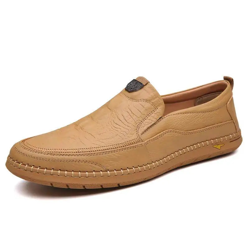 Men Casual Summer Footwear Breathable Mens Leisure Walk Loafers Genuine Leather Moccasins Hollow Out Slip on Male Driving Shoes