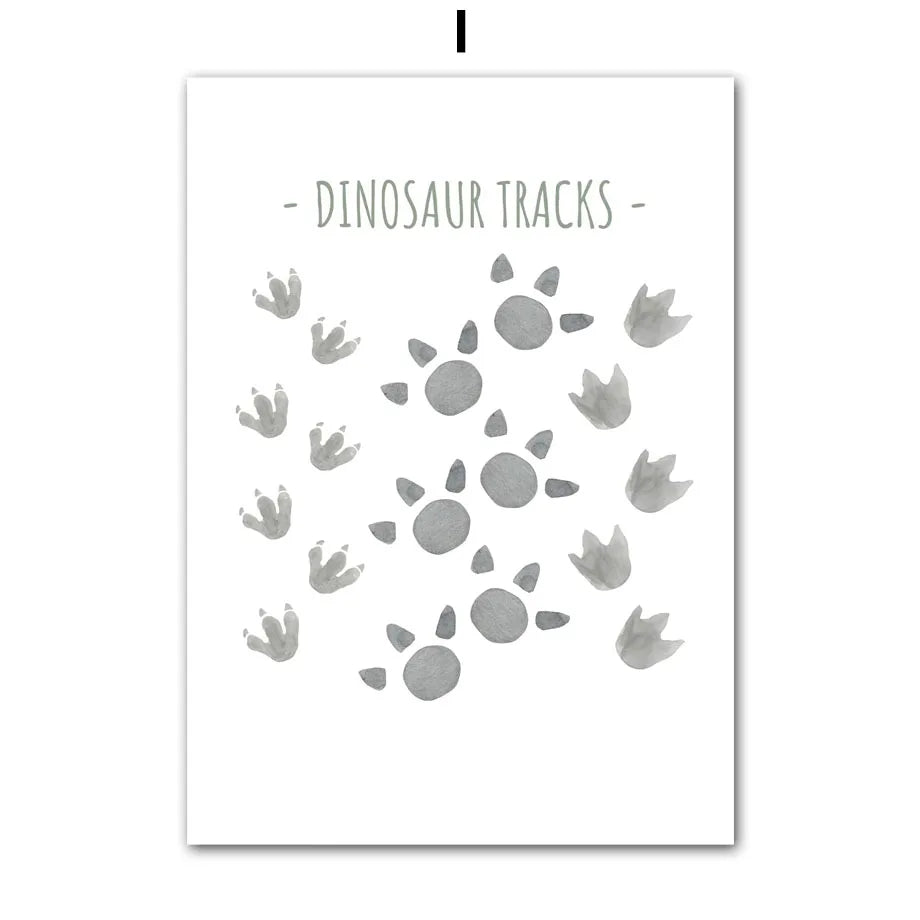Cartoon Dinosaur Numbers Alphabet Jurassic Dino Nursery Posters Print Canvas Painting Wall Art Picture Baby Kids Room Home Decor