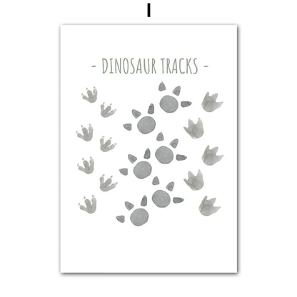 Cartoon Dinosaur Numbers Alphabet Jurassic Dino Nursery Posters Print Canvas Painting Wall Art Picture Baby Kids Room Home Decor