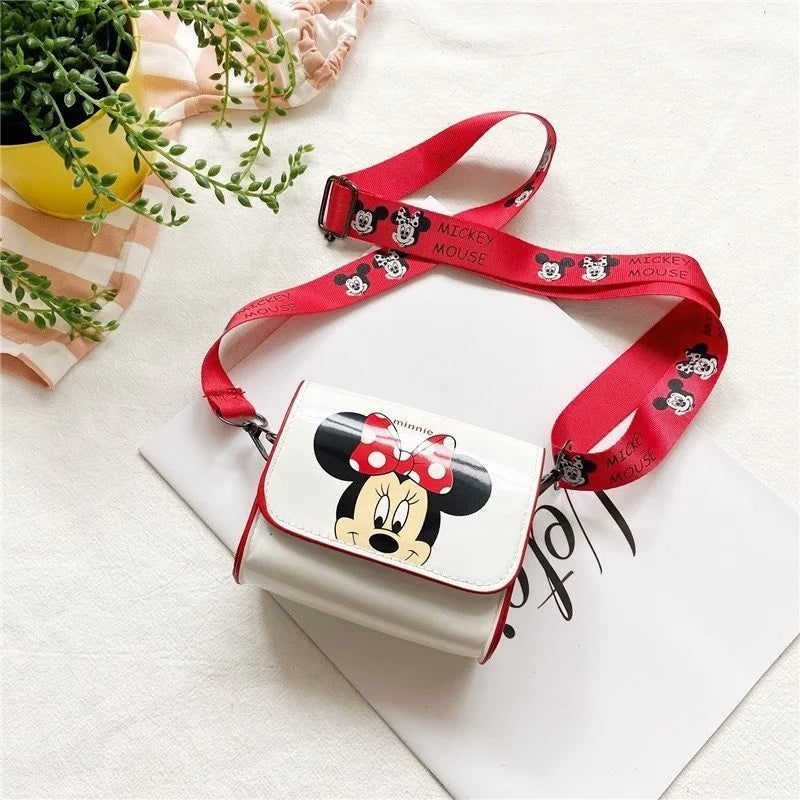 Disney Mickey Children's Bag Minnie New Shoulder Bag Cute Cartoon Crossbody Bag Trendy Mini Square Bag Fashion Coin Purse