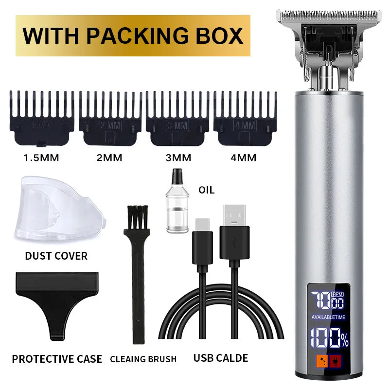 T9 Professional Hair Cutting Machine Wireless Electric Hair Trimmer Digital Display Hair Clipper Men Beard Shaver Barber For Men