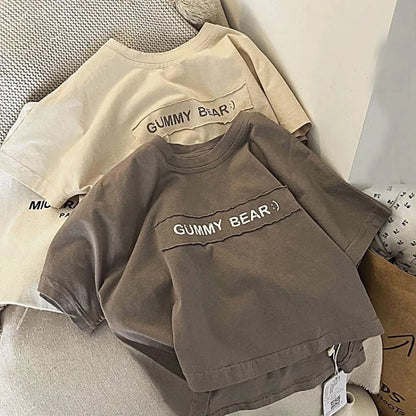 Fashion letters Cute Baby Long Sleeved T-shirt Children Clothes Tops Boy's Sweatshirt Kids O-neck Pullover Blouse 1-9T
