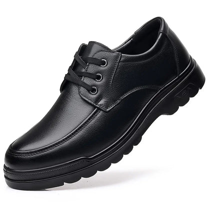 Cowhide Men Shoes Men Business Casual Leather Shoes Men Fashion Breathable Shoes British Casual Lace Up Single Leather Shoes