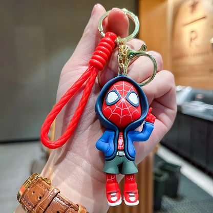 Wholesale Spider-Man Keychain Spiderman Action Figure Anime Spider Man Keyring Backpack Pendant Bag Car Key Ring Kid Model Toy
