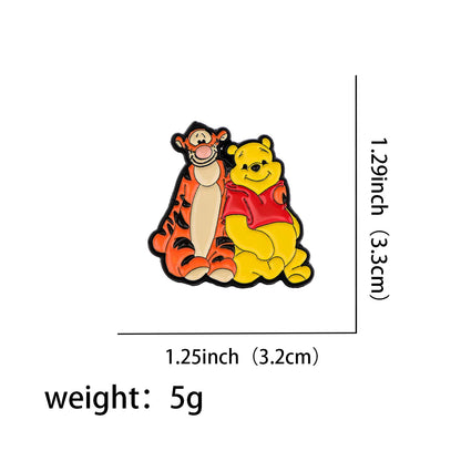Cartoon Yellow Bear Pig Soft Enamel Pin Children Brooch for Clothes Briefcase Metal Badges Lapel Pins for Backpack Accessories