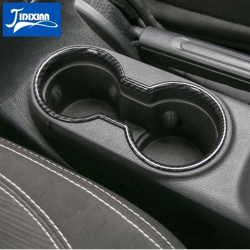 JIDIXIAN fit for Jeep Wrangler JK 2011 2012 2013 2014 2015 2016 2017 Car Interior Front Water Cup Holder Decoration Cover