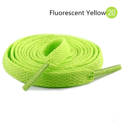 1Pair 8mm Flat Shoelaces Unisex Polyester Black White Shoe Laces Sneakers Canvas Laces Classic Soft Kids Shoestrings 80-120cm