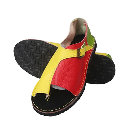 Multicolored Sandals Female Shoe Strappy Heels Large Size Slip-on Loafers Summer Women's Girls Big Comfort Closed Elastic Band
