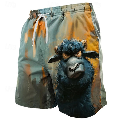 Funny Animals Graphic Beach Shorts Fashion Summer Street Unisex 3D Printed Swim Trunks Casual Beach Vacation Kids Short Pants