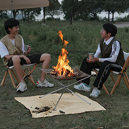 Barbecue Pad Fire Blanket Camping Fireproof Cloth Fire Pit Mat Picnic BBQ Pad High Temperature Anti-Scald Flame Retardant Rug