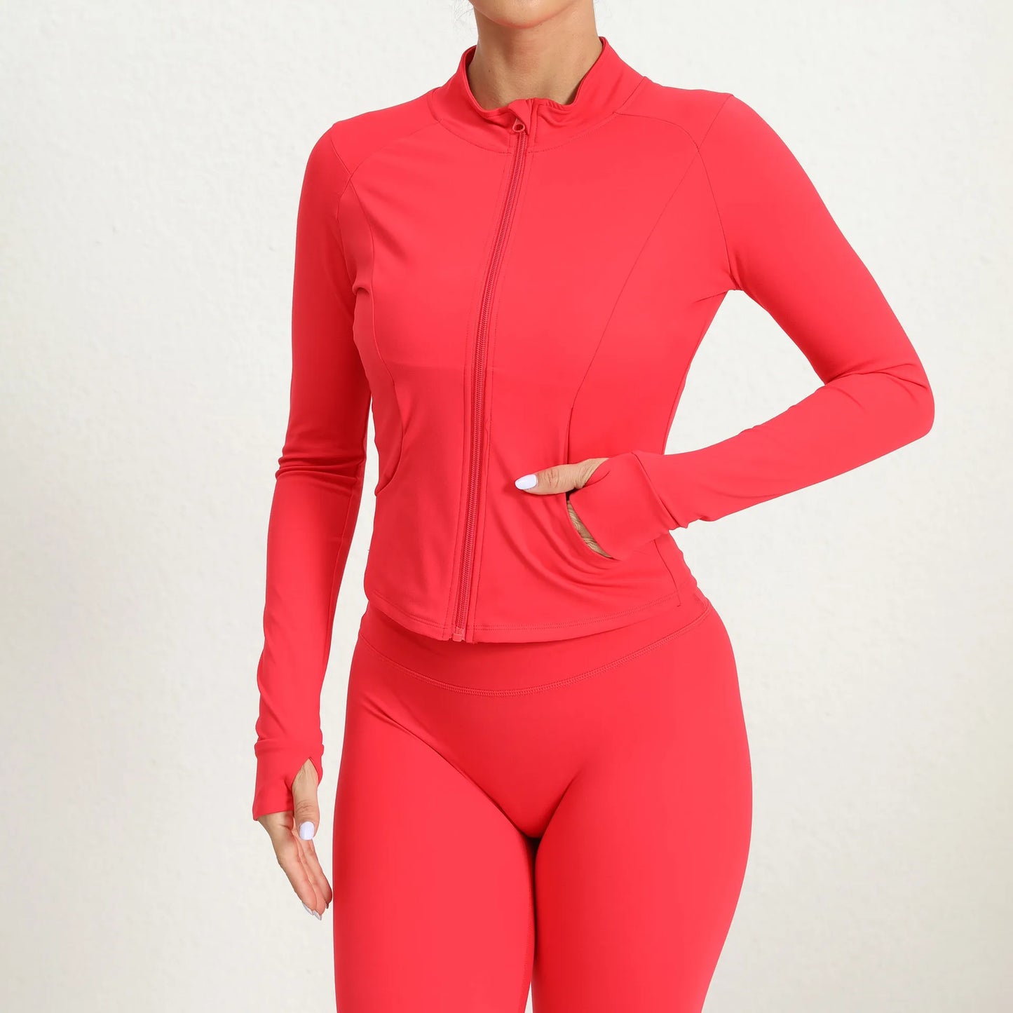 Zipper Jacket Women Yoga T-shirts Solid Sports Top Long Sleeve Running Yoga Shirts Quick Dry Fitness Gym Crop Tops Sport Wear