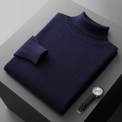 Autumn and winter new 100% merino cashmere sweater men's knitted pullover padded warm neck fashion loose plus size coat