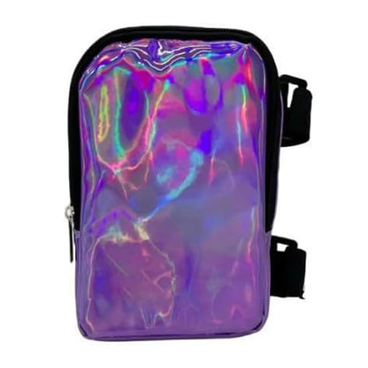 Fashion Holographic Thigh Bag Coin Purses Adjustables Straps Waist Pouch Small Phone Purse Handbag For Outdoor Hiking Travel