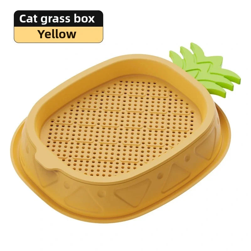 Hydroponic Cat Grass Planter Cat Grass Planter Tray Pineapple Design Plant Germination Tray Wheat Grass Growing Pot Nursery Cat