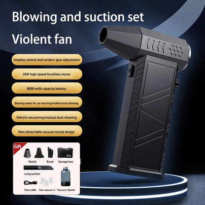 Violent Fan 400000RPM Powerful Air Blower Vacuum Dust Cleaner Type-C Charging Strong Winds Brushless Turbo Jet Blower 2025 New