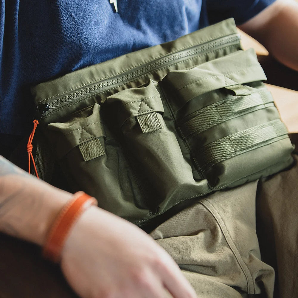 Maden Retro Multi-pocket Functional One-shoulder Postman Cross-body Bag Outdoor Waist Bag Side Shoulder for Men's Fashion
