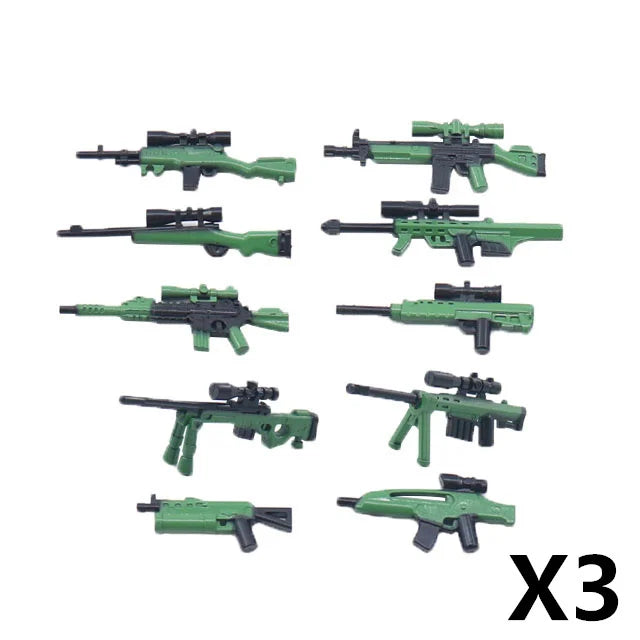 WW2 German Weapon Building Block 98K Two-color Gun US M1911 Soviet RPG Military Soldier Figure Accessories Rifle Pistol Toy C349