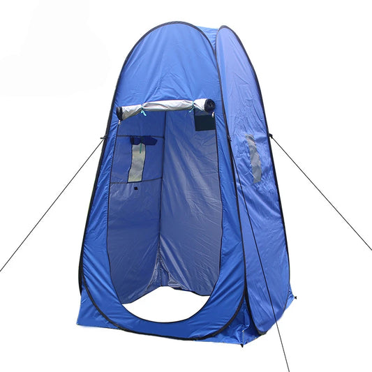 Single Hide Portable Privacy Shower Toilet Camping Pop Up Tent UV Function Outdoor Dressing Photography Green & Blue Fishing WC