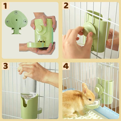 Rabbit Water Bottle Hanging Water Dispenser Feeder Cage Crate Hutch Bunny Dog Cat Chinchilla Ferret Guinea Pig Squirrel Hedgehog