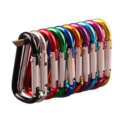 10PCS 5# Carabiner Keychain Alluminum D-ring Buckle Multi Colors Carabiner Snap Hook Clip Keychains Camping Backpack Buckle