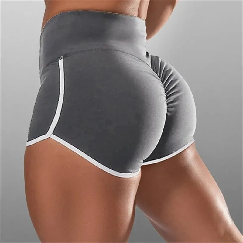 High Waist Shorts Women Exercise Sexy Hips Push Up Sportswear Quick-drying Running Casual Shorts Tights Skinny Yoga Pants Black