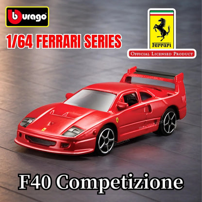 Bburago 1:64 Ferrari 488 Pista Replica Car Model Scale F40 F50 458 296 GTB Enzo Diecast Traffic Miniature Art Figure Kid Boy Toy
