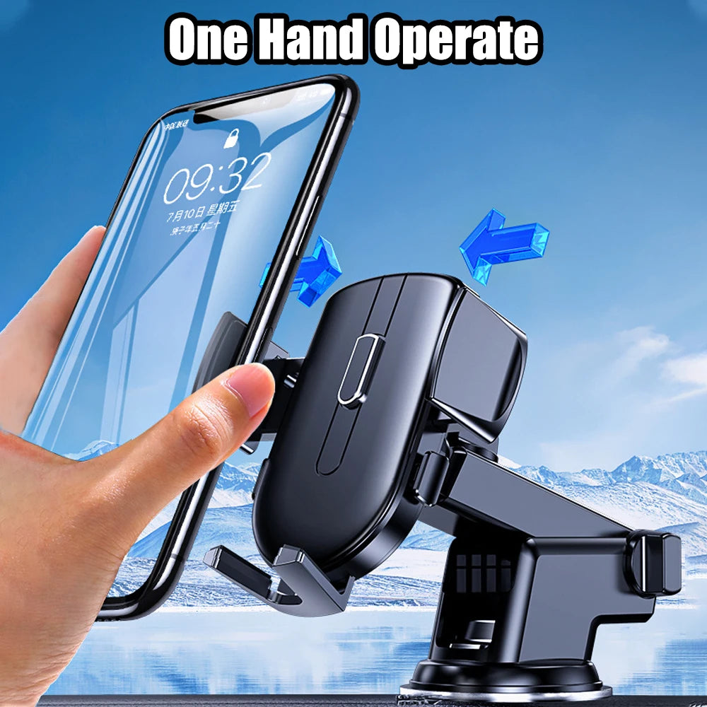 Truck Interior Phone Holder For 66-84mm Width Mobile Phone Stand GPS Navigation Support 360° Rotating Strong Suction Car Holder