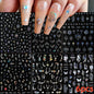 8Pcs Red Heart Nail Stickers 3D Bronzing Silver Gold Heart Shape Star & Moon Metal Totem Nail Slider Self-Adhesive DIY Nail Art*
