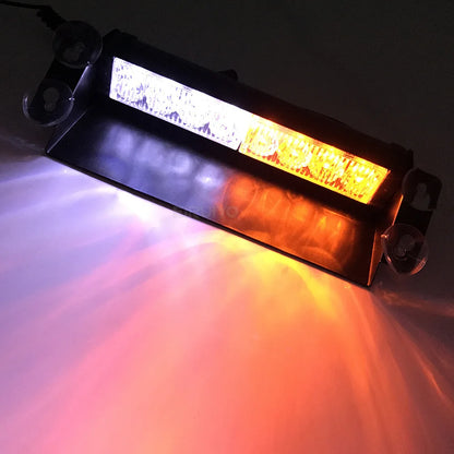 12V Car Flashing Warning Lights LED Police Strobe Lamps DRL Day Running Interior Windshield Suction Truck Automotive Accessories