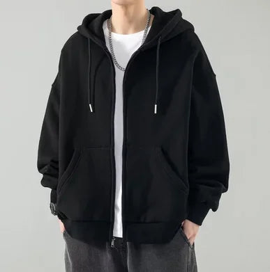 Men's Solid Suits Zipper Hoodies+ Pants Spring Autumn Casual Fitness Sports Hot Elastic Male Clothes Outfit Drawsting Pants