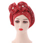 Fashion African Autogele Headtie Nigeria Party Headgear Women Head Wraps Female Turban Cap with Diamonds