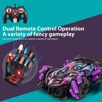 WLtoys F1 Drift RC Car With Led Lights Music 2.4G Glove Gesture Radio Remote Control Spray Stunt Car 4WD Electric Children Toys