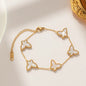1/2/3Pcs 18K Gold Plated Stainless Steel Butterfly Bracelet for Women, Elegant Butterfly Hand Decor Necklace Bracelet Jewelry