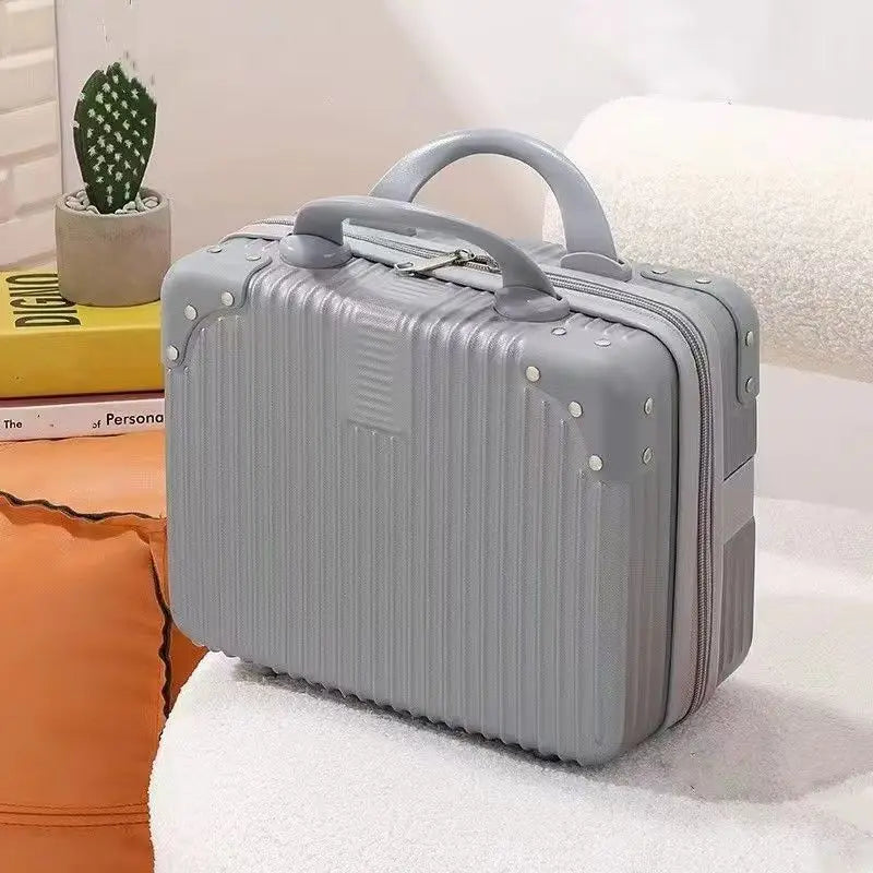 14 inch Mini Women Travel Suitcase Storage Bags Cosmetic Box Hand Luggage Organizer Makeup Case Small Password Box Boarding Case