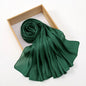 New Premium Silk Crinkle Hijab Scarf Women Shawls Plain Muslim Women Hijabs Breathab Islam Women Turban Pleated Scarf Ramadan