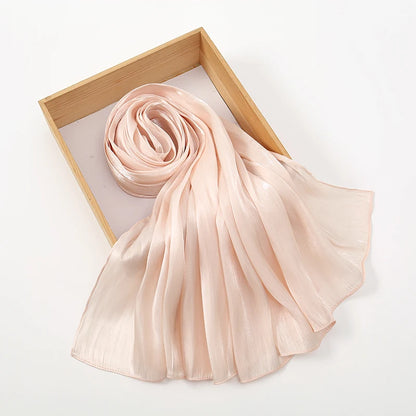 New Premium Silk Crinkle Hijab Scarf Women Shawls Plain Muslim Women Hijabs Breathab Islam Women Turban Pleated Scarf Ramadan