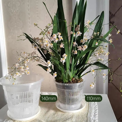Net Basin Root-control Flowerpot Transparent Ground Basin Green Plant Orchid Breathable Growth Container Drainage Hole Flowerpot
