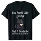 Black Cat Coffee T-shirts Women Pet Cartoon Tshirts You Smell Like Drama Print Women's Clothing Cat Mom Women Tee T-Shirts Tops